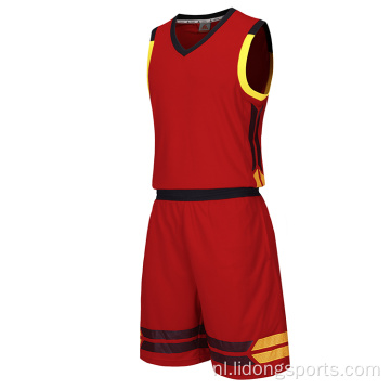 Aangepaste topkwaliteit Rode en zwarte heren basketbal jersey custom tank tops mannen